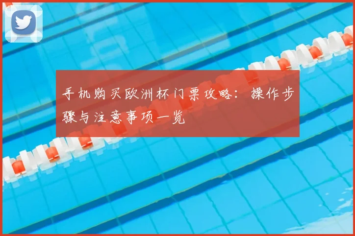 手机购买欧洲杯门票攻略：操作步骤与注意事项一览